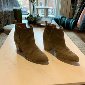 Tan Block Heel Booties